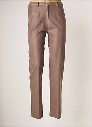 Pantalon droit stretch taille haute beige FRANCE RIVOIRE femme