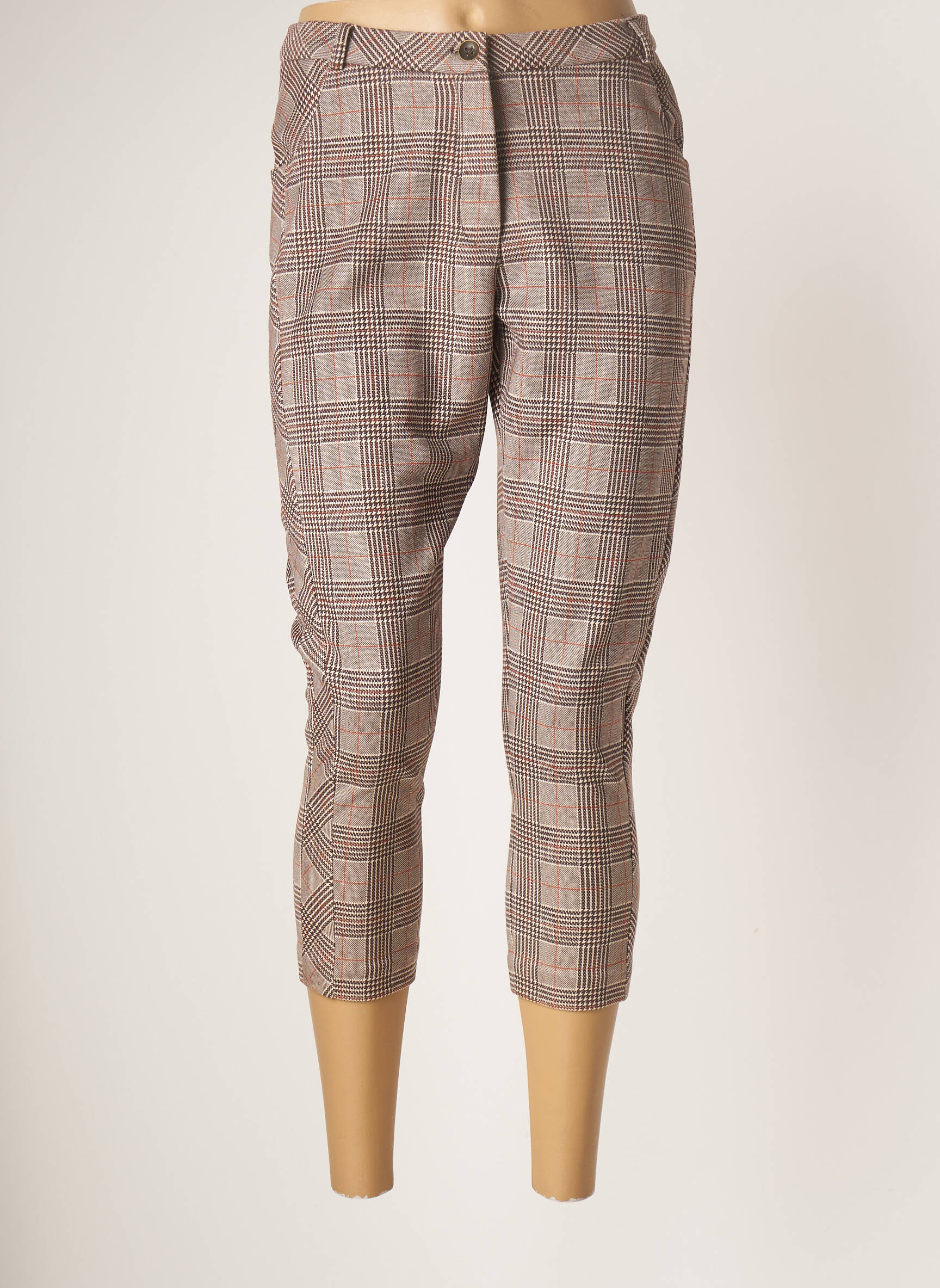 Pantacourt taille haute taille haute marron GUY DUBOUIS femme