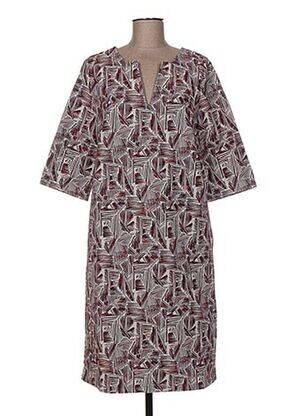 Robe mi-longue manches 3/4 manches 3/4 orange NATHALIE VLEESCHOUWER femme