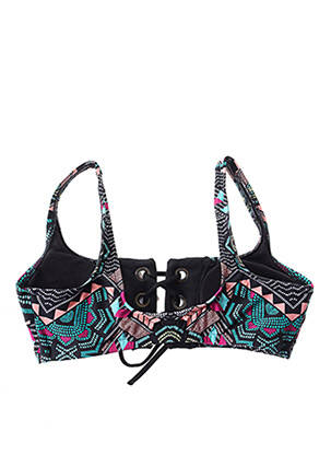 Haut de maillot de bain stretch haut soutien-gorge avec mousse de rembourrage amovible noir RIP CURL femme