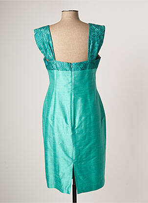 Robe mi-longue fermeture zippée au dos fines bretelles vert PAULE VASSEUR femme
