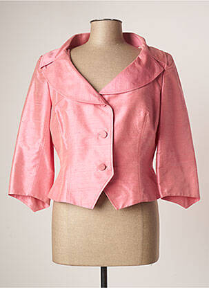 Veste casual col tailleur rose PAULE VASSEUR femme