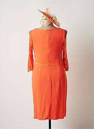 Robe mi-longue manches longues manches longues orange PAULE VASSEUR femme