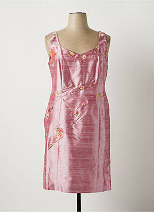 Robe mi-longue fermeture zippée au dos fines bretelles violet PAULE VASSEUR femme