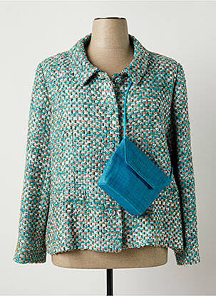 Veste chic fermeture boutonnée sur le devant bleu PAULE VASSEUR femme
