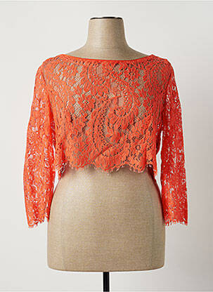 Top stretch manches longues orange PAULE VASSEUR femme