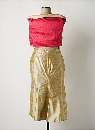 Jupe mi-longue taille normale jaune PAULE VASSEUR femme