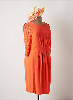 Robe mi-longue orange PAULE VASSEUR pour femme