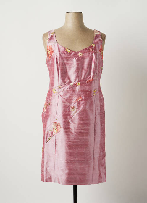 Robe mi-longue fermeture zippée au dos fines bretelles violet PAULE VASSEUR femme