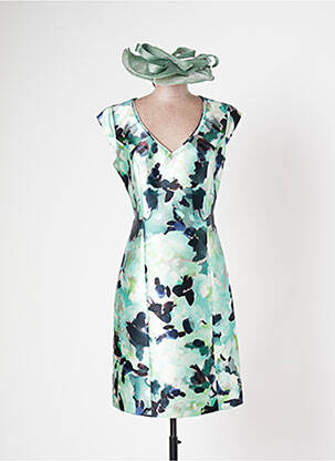 Robe courte sans manche sans manche vert PAULE VASSEUR femme