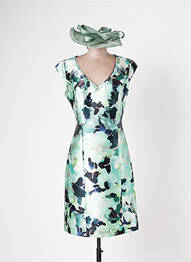 Robe courte fermeture zippée au dos sans manche vert PAULE VASSEUR femme
