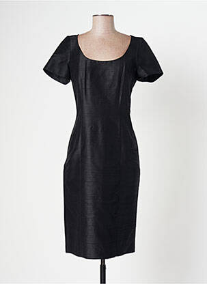 Robe mi-longue manches courtes manches courtes noir PAULE VASSEUR femme
