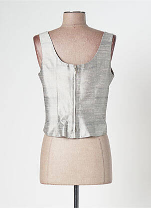 Top coupe cintrée sans manche gris PAULE VASSEUR femme