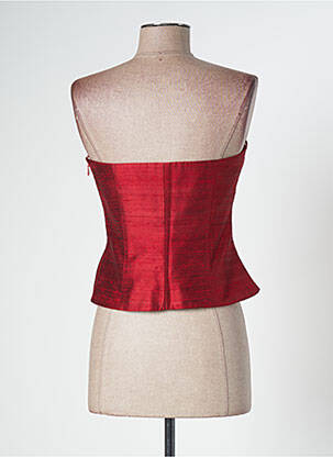 Top coupe cintrée sans manche rouge PAULE VASSEUR femme