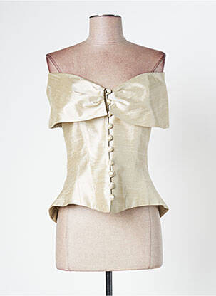 Boléro effet matière satinée beige PAULE VASSEUR femme