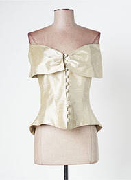 Boléro effet matière satinée beige PAULE VASSEUR femme