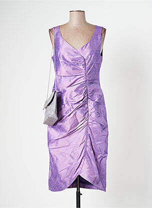 Robe mi-longue violet PAULE VASSEUR pour femme