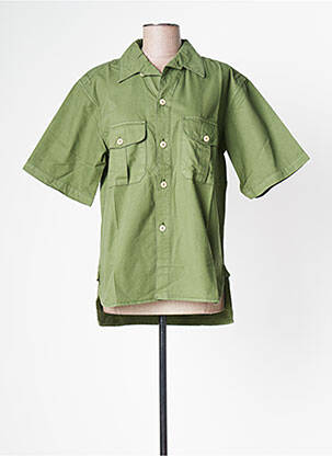 Chemisier poches poitrine manches courtes vert GIRLS OF DUST femme