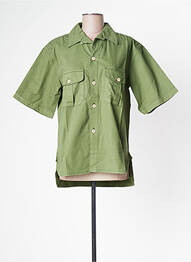 Chemisier poches poitrine manches courtes vert GIRLS OF DUST femme