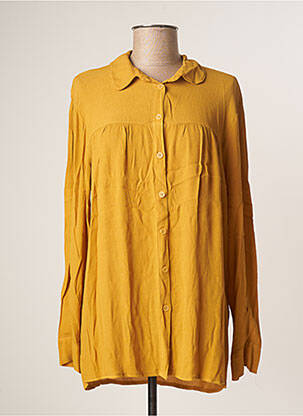 Tunique manches longues tissage crêpe jaune LAUREN VIDAL femme