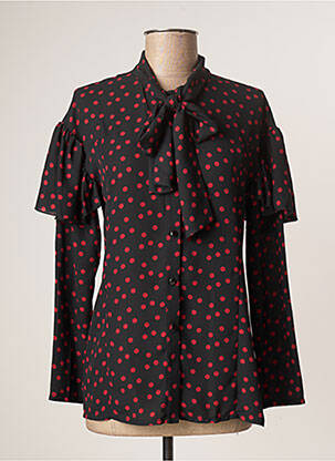 Chemisier coupe fluide manches longues noir ELEONORA AMADEI femme