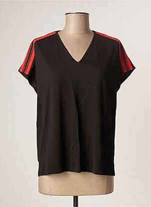 Top stretch manches courtes noir GARELLA femme