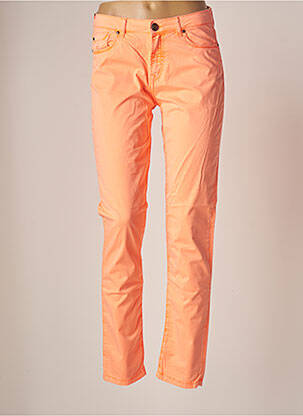Pantalon slim tissage popeline taille normale orange MENSI COLLEZIONE femme