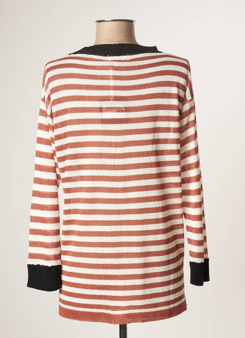 Gilet manches longues marron B.YU pour femme