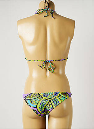 Maillot de bain 1 pièce imprimé fantaisie haut triangles vert MISS BIKINI femme