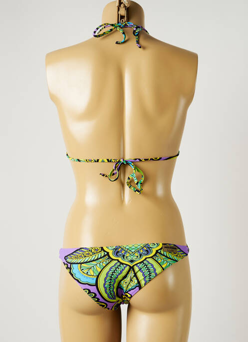 Maillot de bain 1 pièce imprimé fantaisie haut triangles vert MISS BIKINI femme