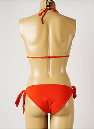 Maillot de bain 2 pièces stretch haut triangles orange GENIUS femme