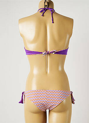 Maillot de bain 2 pièces stretch haut bandeau violet JUSTMINE femme