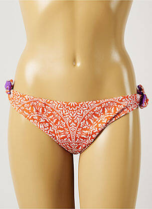 Bas de maillot de bain imprimé fantaisie bikini orange JUSTMINE femme