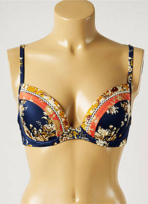Haut de maillot de bain stretch haut soutien-gorge moulé bleu WATERCULT femme