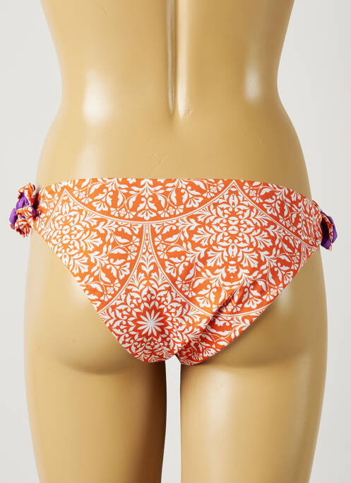 Bas de maillot de bain imprimé fantaisie bikini orange JUSTMINE femme