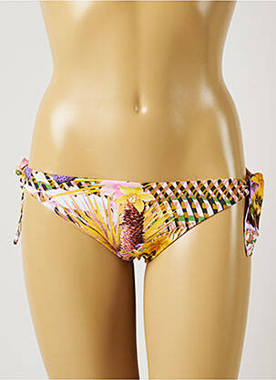 Bas de maillot de bain imprimé fleurs bikini jaune MISS BIKINI femme