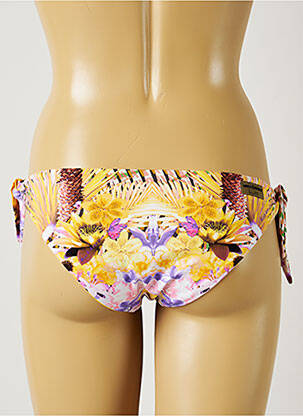 Bas de maillot de bain imprimé fleurs bikini jaune MISS BIKINI femme