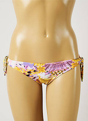 Bas de maillot de bain imprimé fleurs bikini jaune MISS BIKINI femme