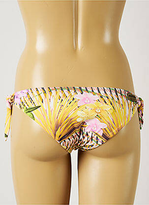 Bas de maillot de bain imprimé fleurs bikini jaune MISS BIKINI femme