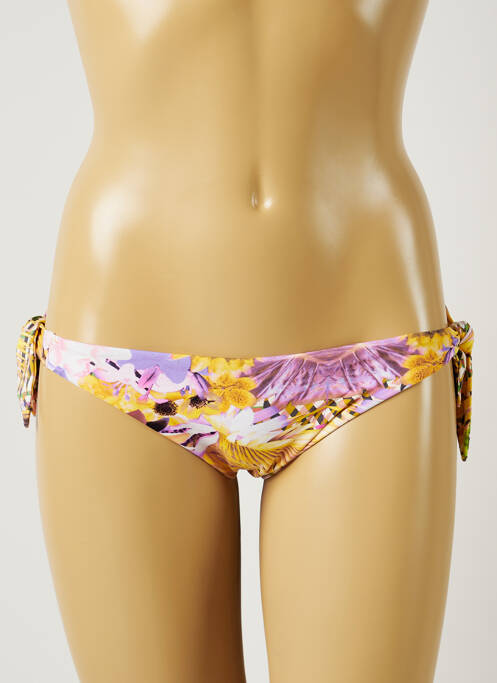 Bas de maillot de bain imprimé fleurs bikini jaune MISS BIKINI femme