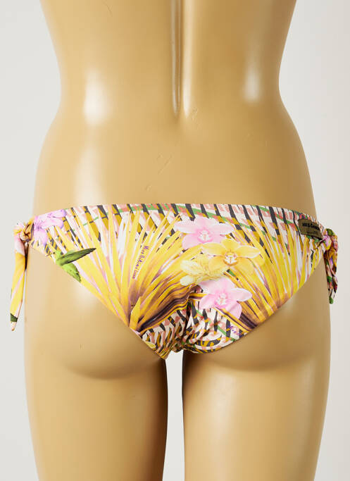 Bas de maillot de bain imprimé fleurs bikini jaune MISS BIKINI femme