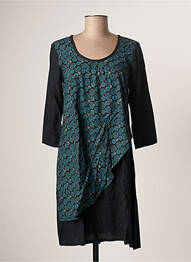 Robe mi-longue imprimé fantaisie manches longues bleu BAMBOO'S femme