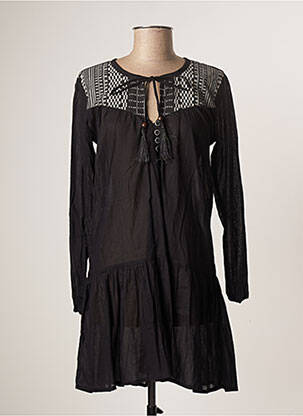 Robe courte manches longues manches longues noir BAMBOO'S femme