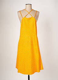 Robe mi-longue imprimé fantaisie fines bretelles orange BAMBOO'S femme