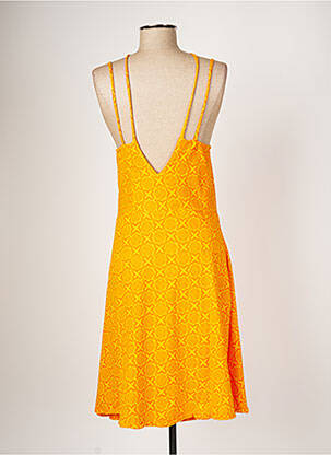 Robe mi-longue imprimé fantaisie fines bretelles orange BAMBOO'S femme