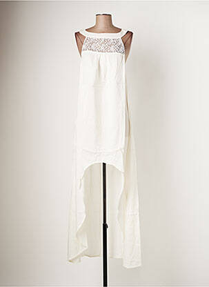 Robe de plage sans manche blanc BAMBOO'S femme