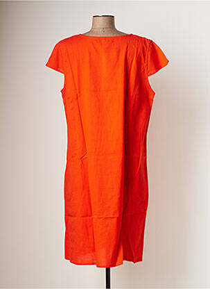 Robe mi-longue manches courtes manches courtes orange BAMBOO'S femme