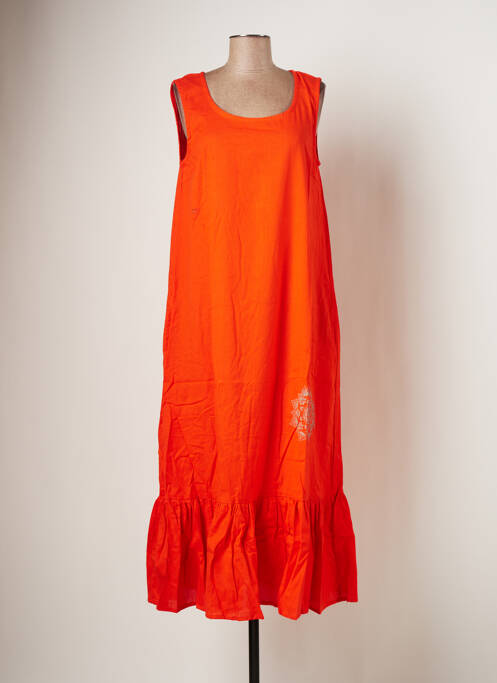 Robe longue orange BAMBOO'S pour femme
