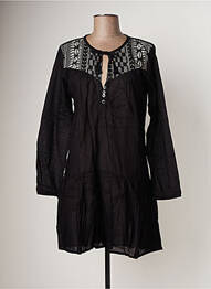 Robe courte coupe évasée manches longues noir BAMBOO'S femme