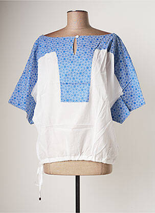 Top imprimé fantaisie manches courtes bleu BAMBOO'S femme